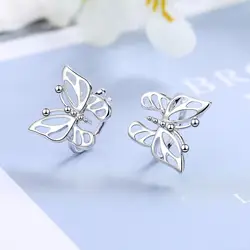 Women Real 925 Sterling Silver Sweet Butterfly Ear Cuff Clip On Earrngs for Women Daugther Party Jewelry DS3603