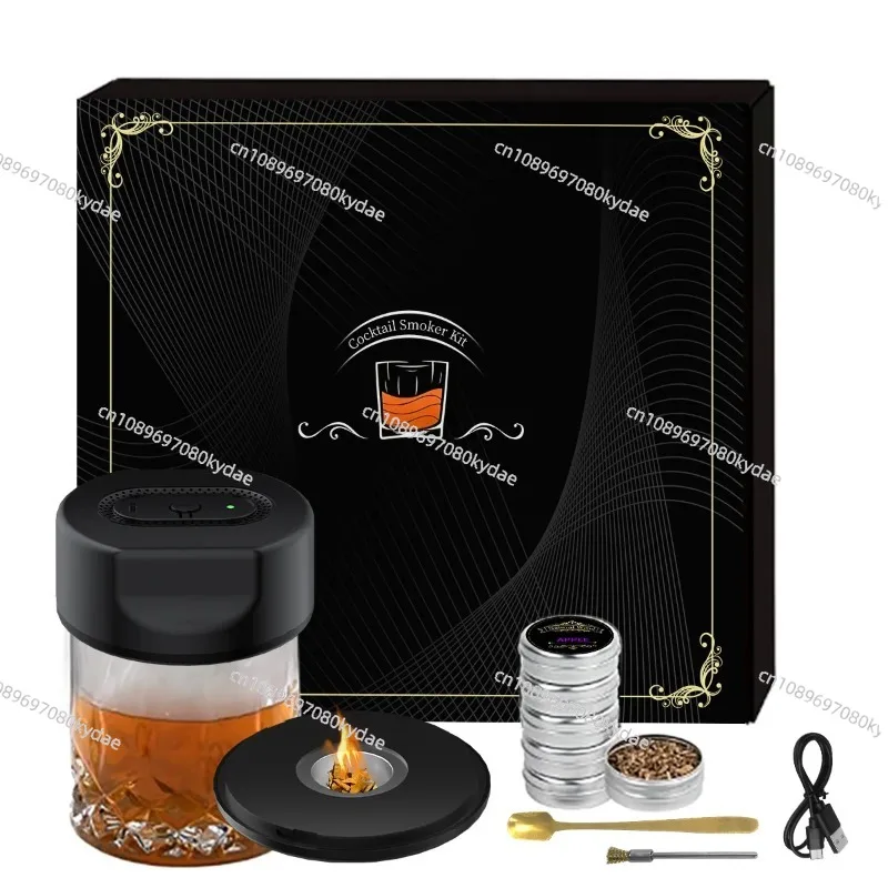 

Electric Rechargeable Drink Smoker - Multi-Aromatic Wood Smoke Infuser for Whiskey & Cocktails