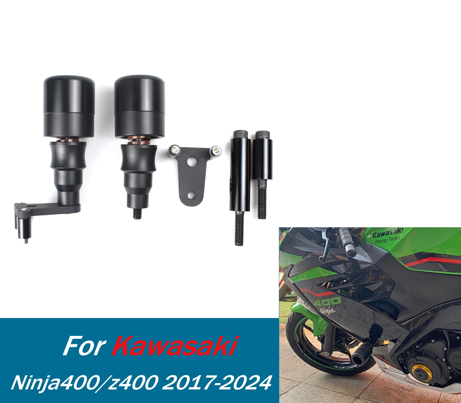 

Для Kawasaki Ninja400 Z400 2017-2024 защита от падения, слайдер, обтекатель, защита мотоцикла, защита от падения, аксессуары