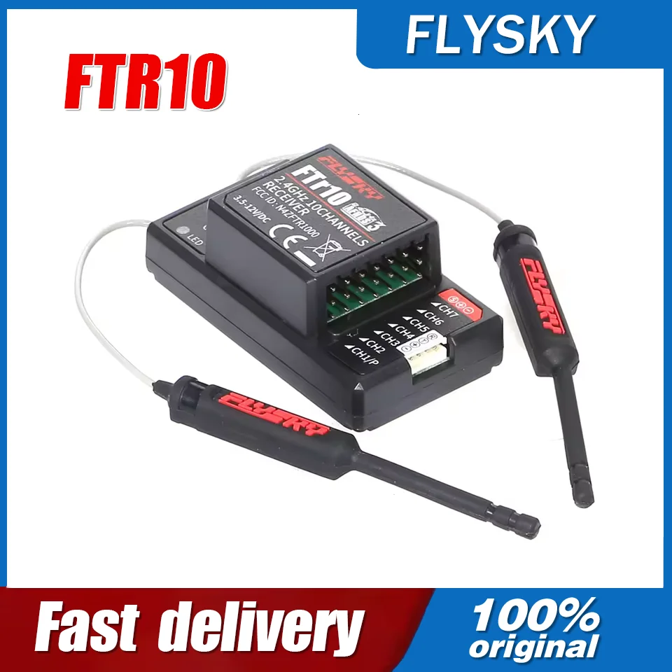 FlySky FTr10 2.4G 10CH Two-Way Dual Antenna PPM/IBUS AFHDS3 Mini Receiver for Fly-Sky PL18 FPV Racing Drone RC Part