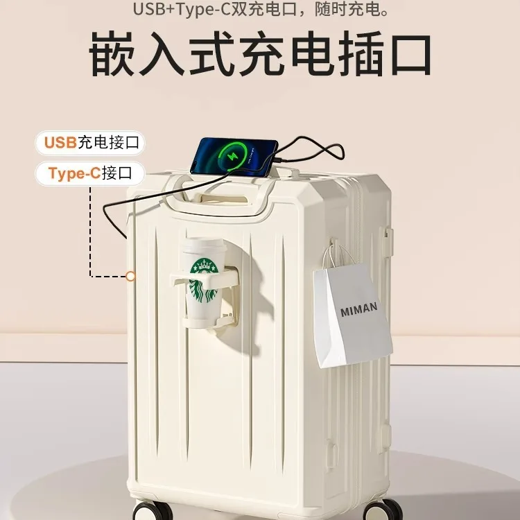 

Многофункциональный чемодан-тележка, вместительный чемодан 26 дюймов, ручная кладь 20 дюймов, кожаный чемодан с кодовым замком премиум-класса