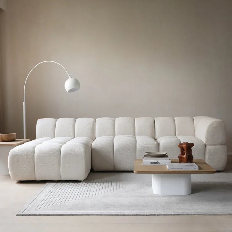 【Best-selling】Scandinavian Furniture Nordic Sofa Set Furniture Designer Big L-shape Sectional Living Room Sofas 3 Seater Modular