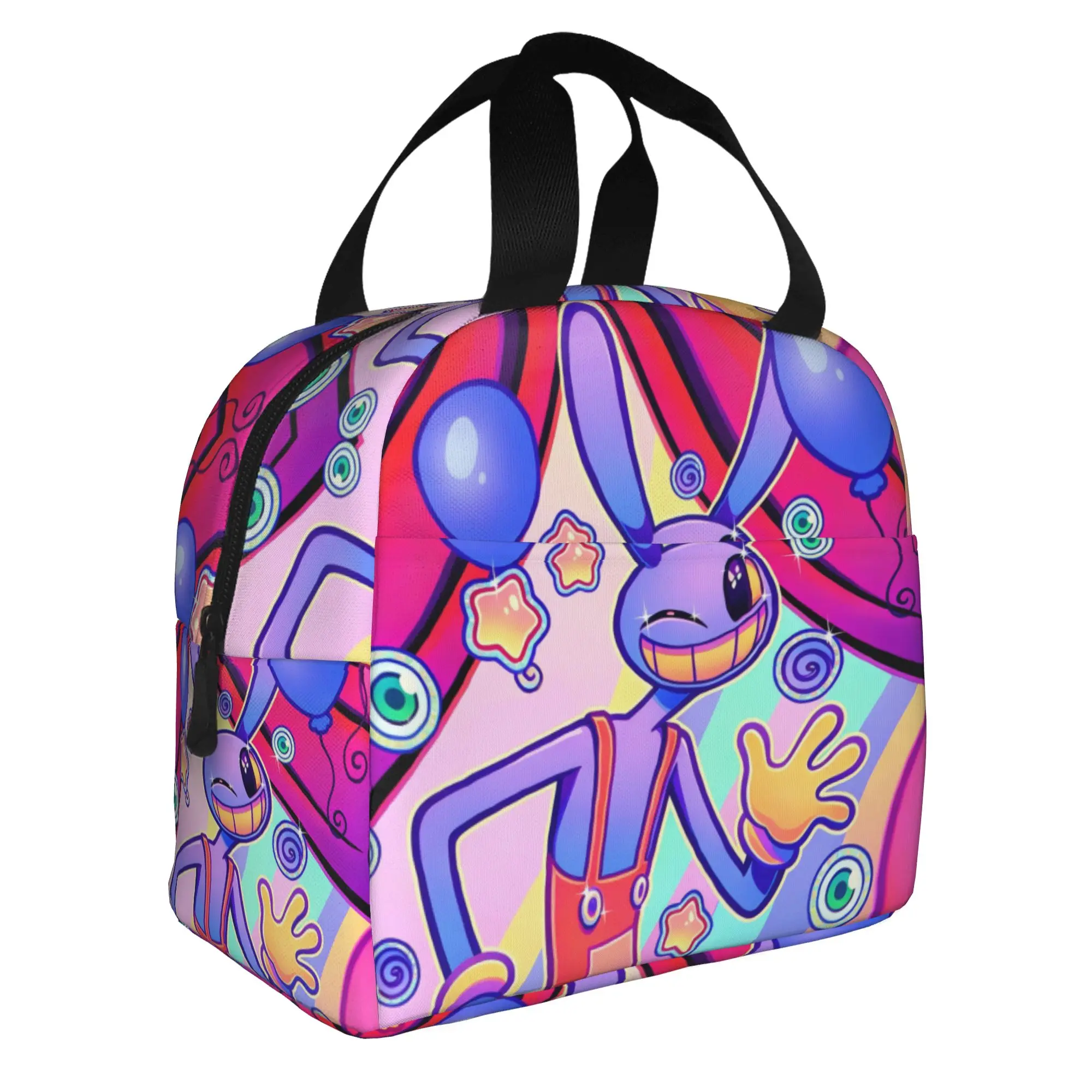 Jax D-Digitals Circus Insulated Lunch Bag for Women Portable Cartoon Clown Thermal Cooler Lunch Box Beach Camping Travel