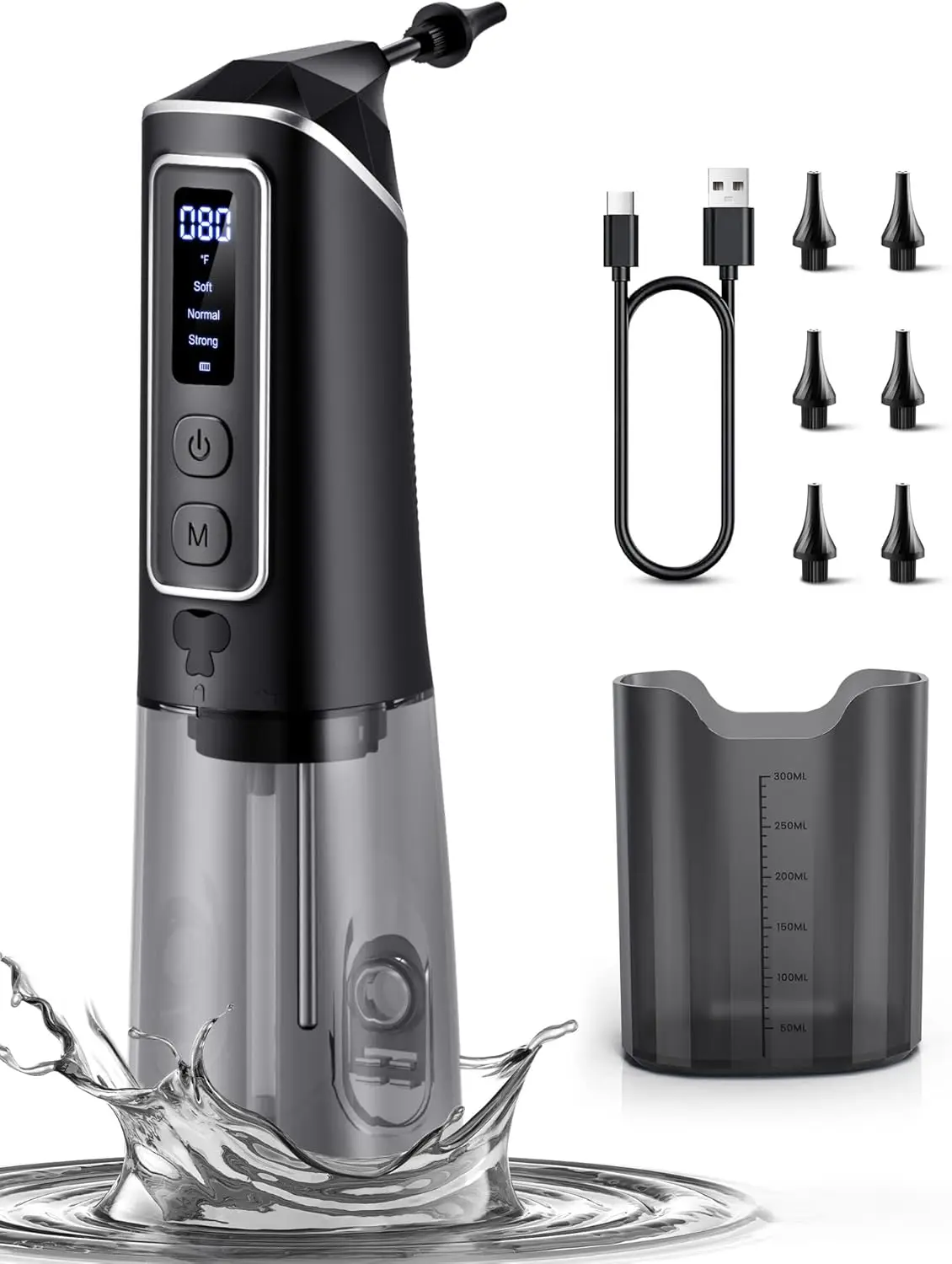 

Safe Earwax Removal Kit with Water Temp Sensor, Electric Irrigation System, IPX7 Waterproof & USB Chargeable
