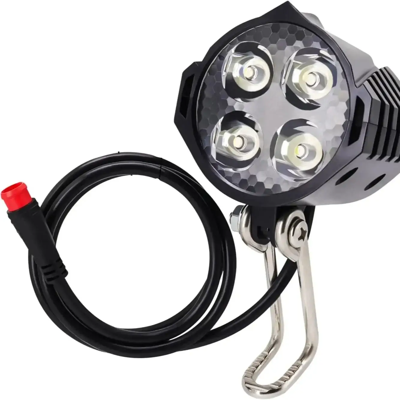 Wodoodporna elektryczna lampka przednia LED do roweru 36V 48V, ostrzegawcza lampka bezpieczeństwa z 2-pinowym złączem męskim do jazdy na e-bike'u. — 2