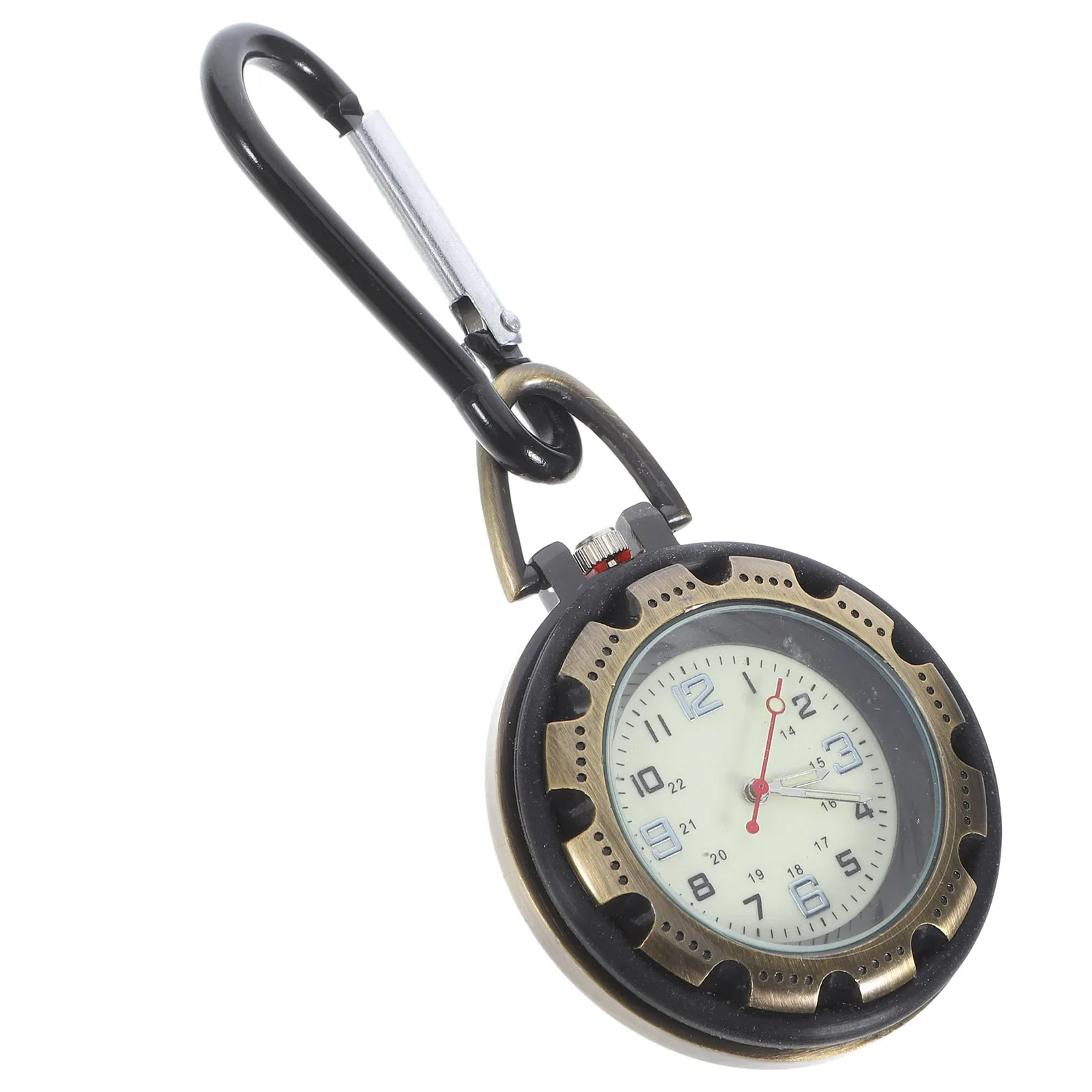 Premium Mountaineering Carabiner Pocket Watch For Backpackers Durable Outdoor Hiking Hanging Watch Travel Keychain Accessory
