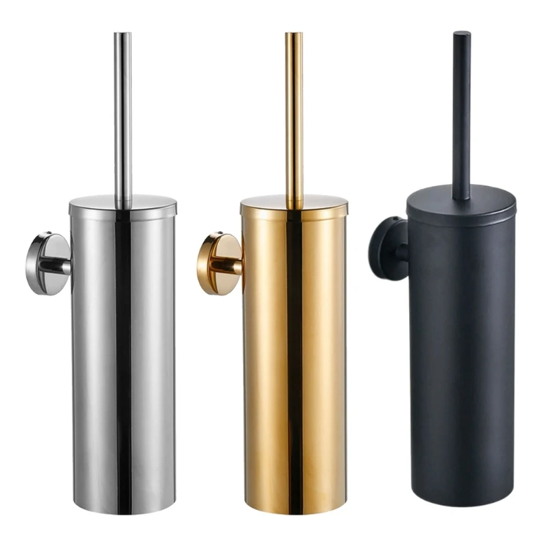 

Aluminum Alloy Toilet Brush with Holder Soft Bristles Toilet Cleaning Brush Wall Mounted Toilet Bowl Brush Easily to Use