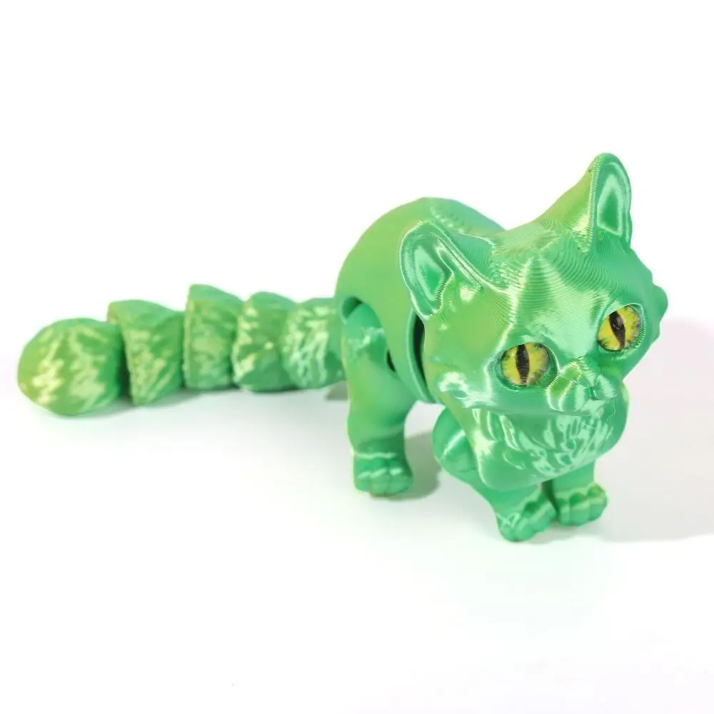 Big Eyes 3D Printed Cat Model Realistic Design Plastic Material Articulated Cats Doll 3D Printing Technology Creative Sculpture