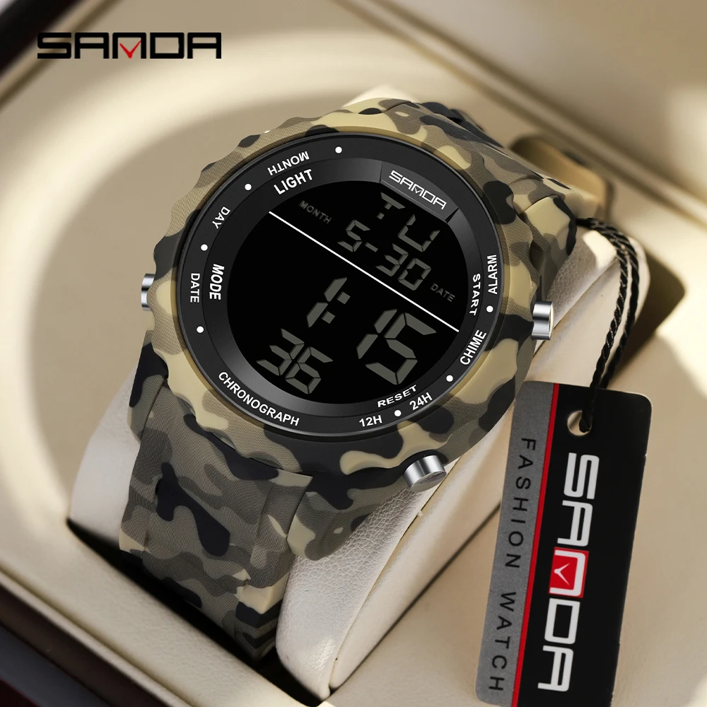 

SANDA Top Brand G Style Camouflage LED DigitalWatch Men Waterproof Ms Sport Watches Male Electronic Watch Relogio Masculino