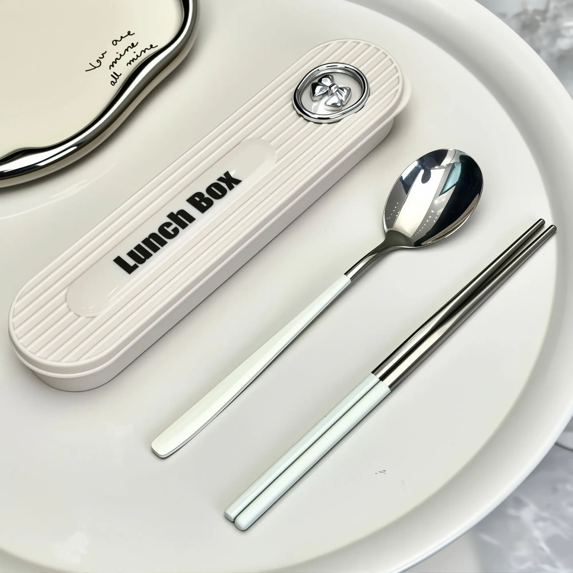 

Portable Stainless Steel Chopsticks Fork Spoon Set for Office Workers Student Meal Storage Easy Carry Dining Utensils
