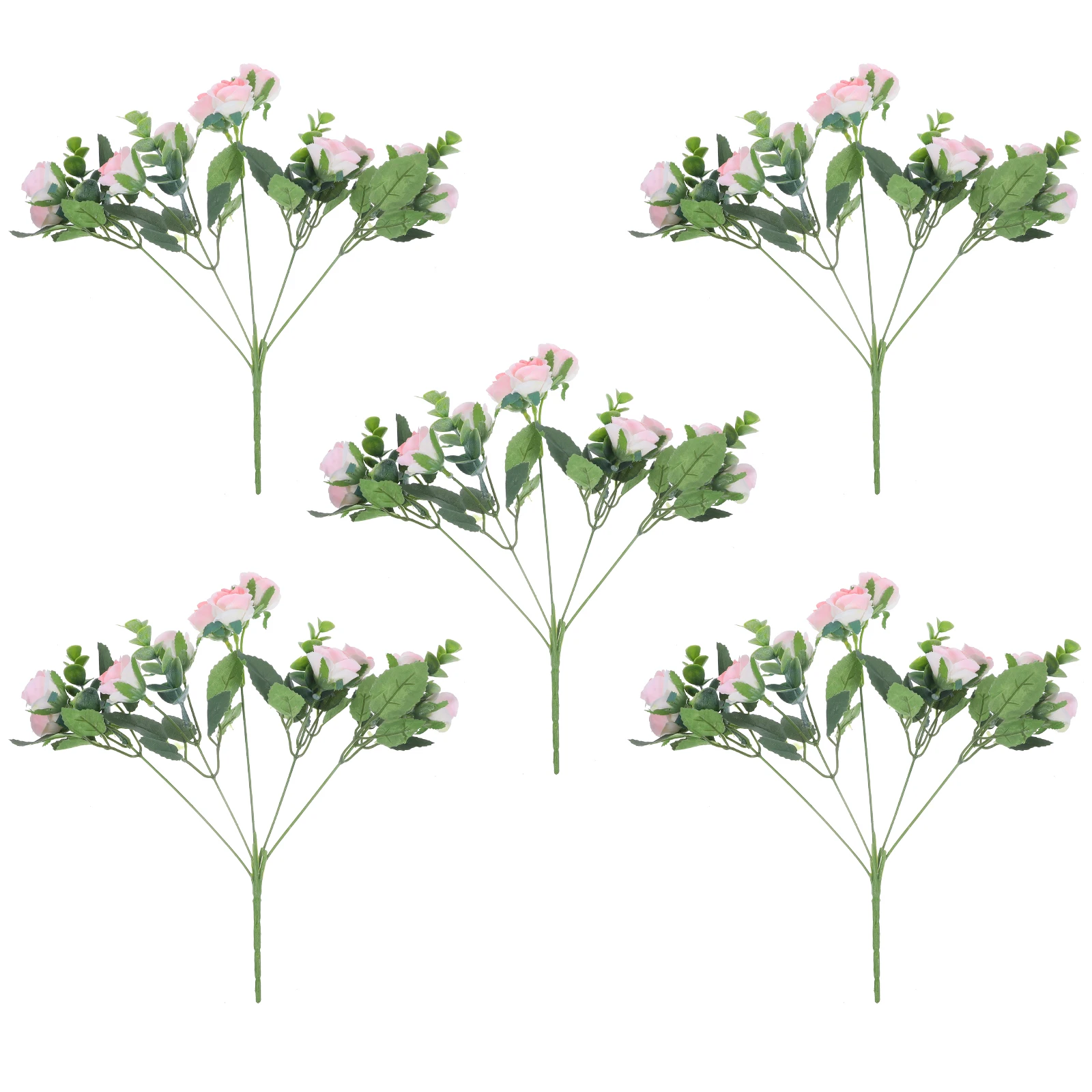 

5 Pcs Faux Flowers Simulated Arrangement Household Decorative Pink for Desk Decorations Bride