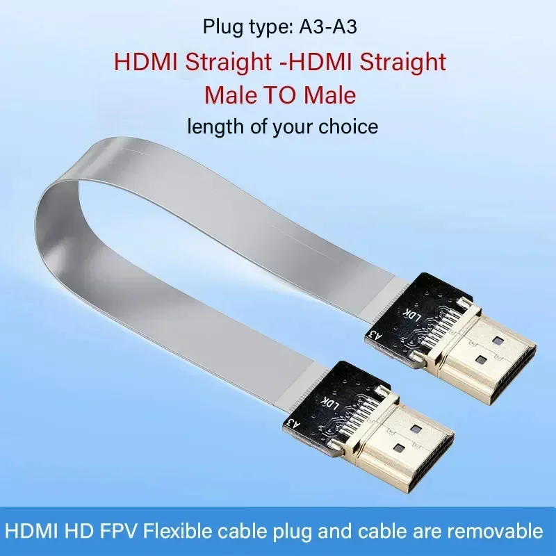 HDMI-compatible FPV-HDMI FFC-HDMI Ribbon Cable 90 Degree Mini/Micro-HDMI to Standard-HDMI Flexible Wire FPV Aerial 5cm 10cm 20cm