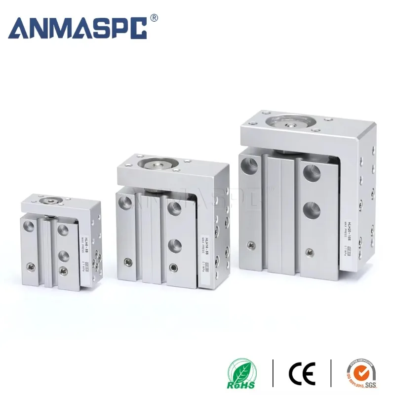 Pneumatic Cylinders Piston Compact Slide Air Cylinder Piston Pneumatic Double Acting HLH Series Air Cylinder