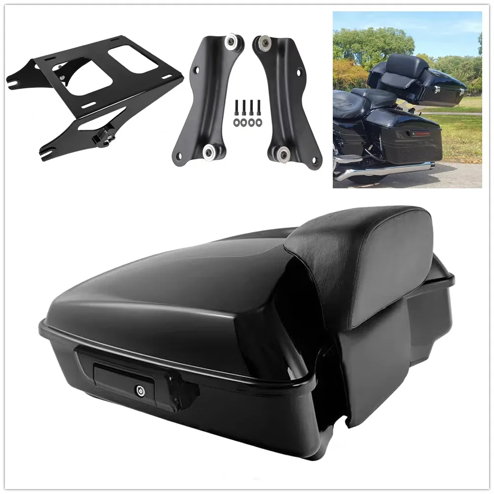 2014-2026 Razor Tour Pack Bagażnik z oparciem, kufer, top case Moto do Harley Davidson Road King Touring Road Street Glide CVO — zdjęcie 2