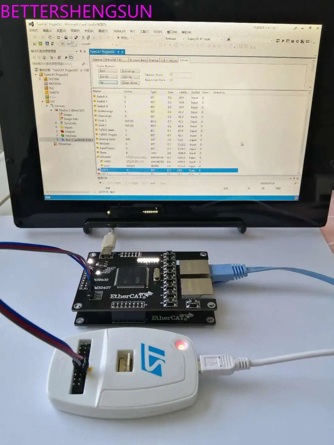 EtherCAT slave AX58100 development board STM32F407ZGT6 SPI/Fcommunication