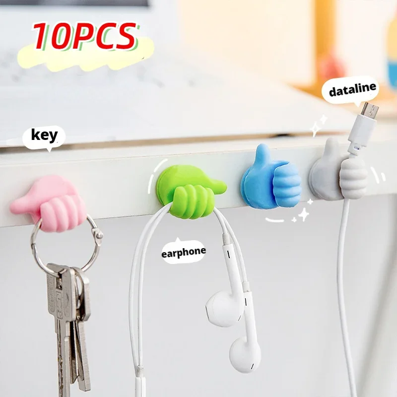 10/5PCS Wall Hanger Hook Multifunctional Hand Wall Clip Behind-door Keys Tower Organizer Wire Data Line Holder  Accessories