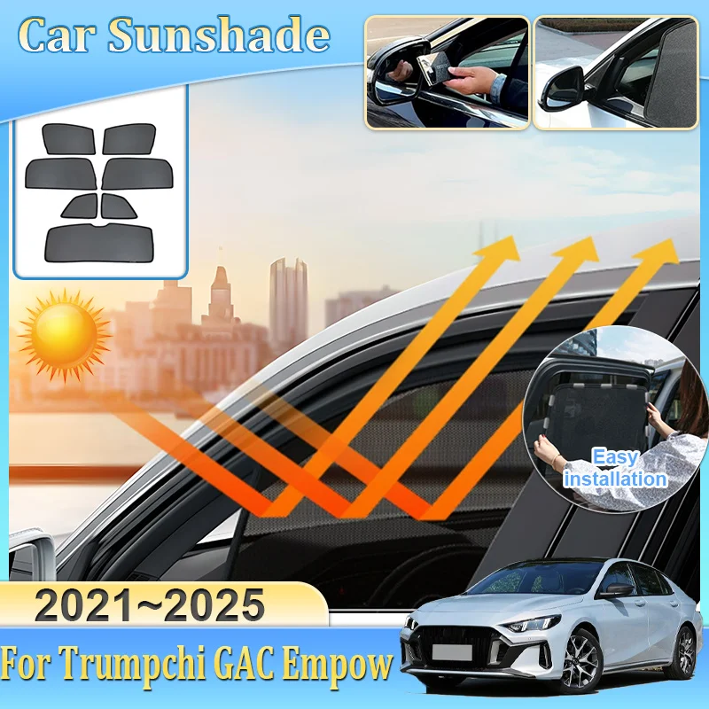 Car Window Sunshade For Trumpchi GAC Empow Dodge Attitude 2021-2025 Visor Mesh Anti-UV Windshield Frame Curtain Car Accessories