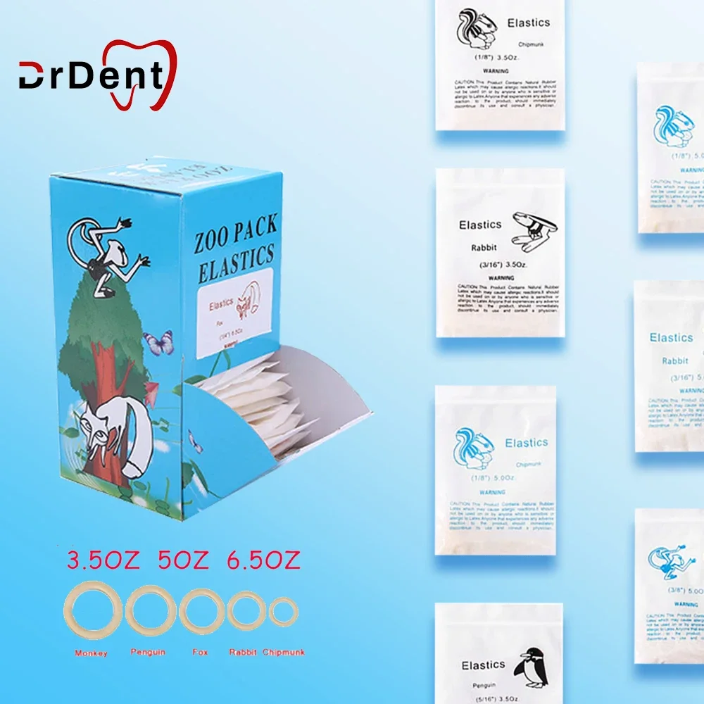 Dental ZOO PACK Elastics Orthodontic Ties 500pcs Rubber O-ring BandLatex Braces Ligatures Ties For Bracket Brace Archwire Chip