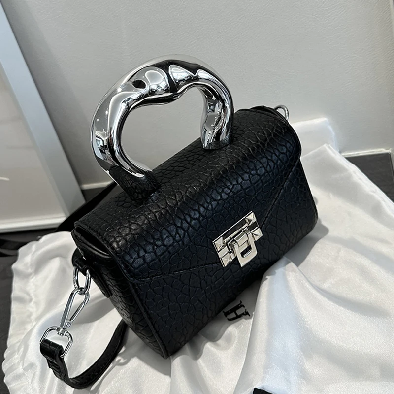 Spersonalizowana czarna skrzynka kwadratowa torba nowe modne damskie Mini torby na jedno ramię Crossbody Temperament wszechstronne torebki imprezowe