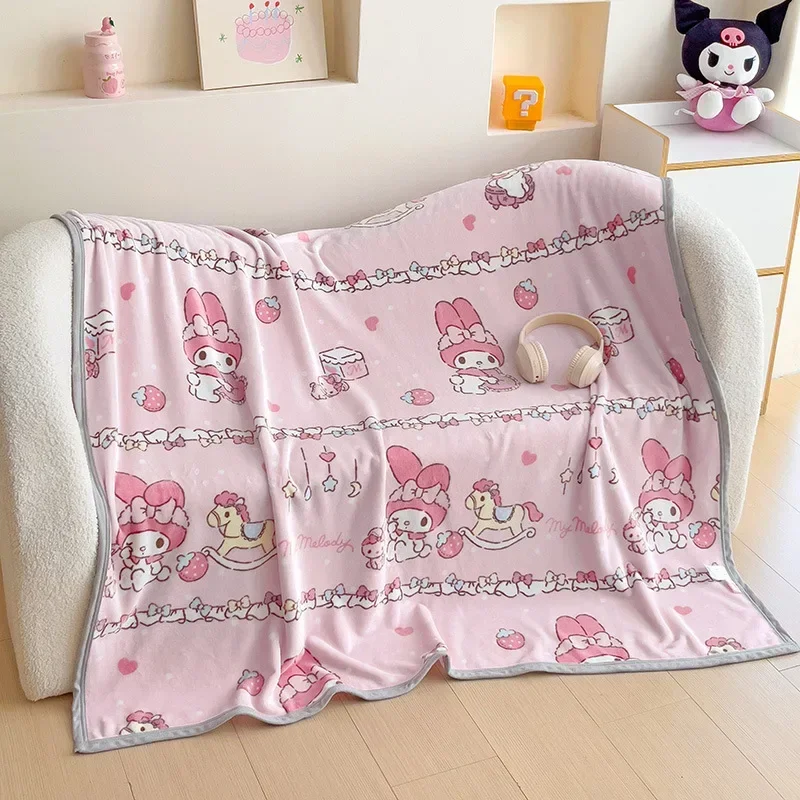 1*1.5m Sanrio Hello Kitty peluche coperta Pochacco lenzuolo bambini adulto Soft Cover Cartoon Aircondition Nap Tippet soffice trapunta