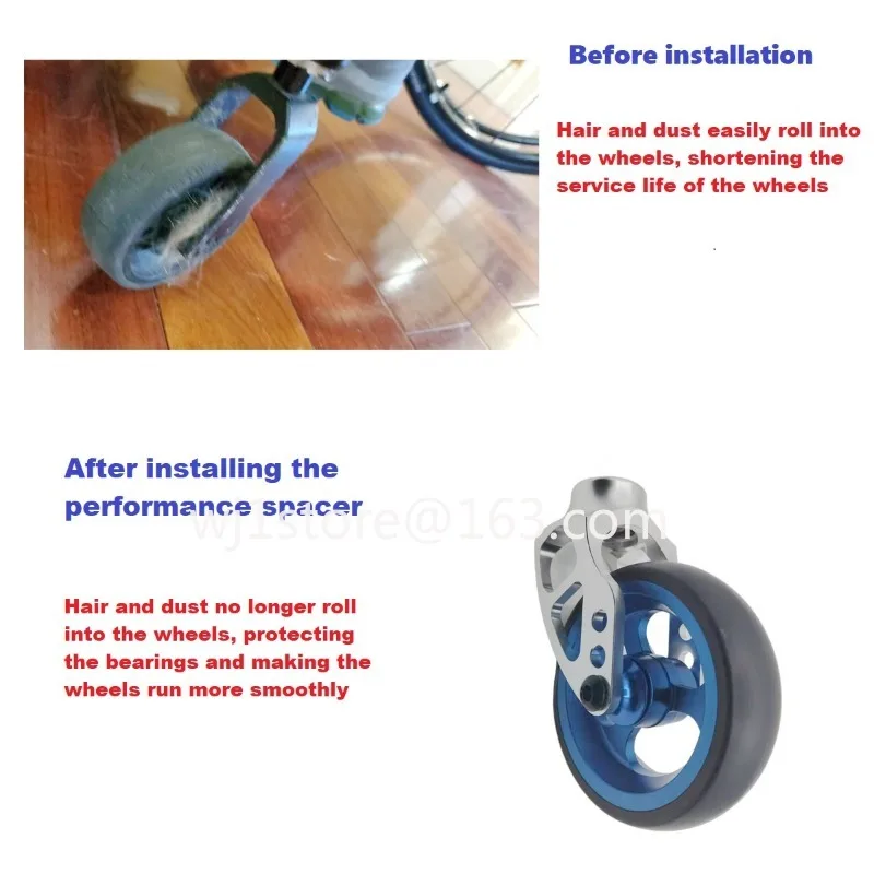 Multiple Colors Wheelchair Accessories Performance Caster Spacers Prevent Hair And Dust From Being Trapped By The Casters