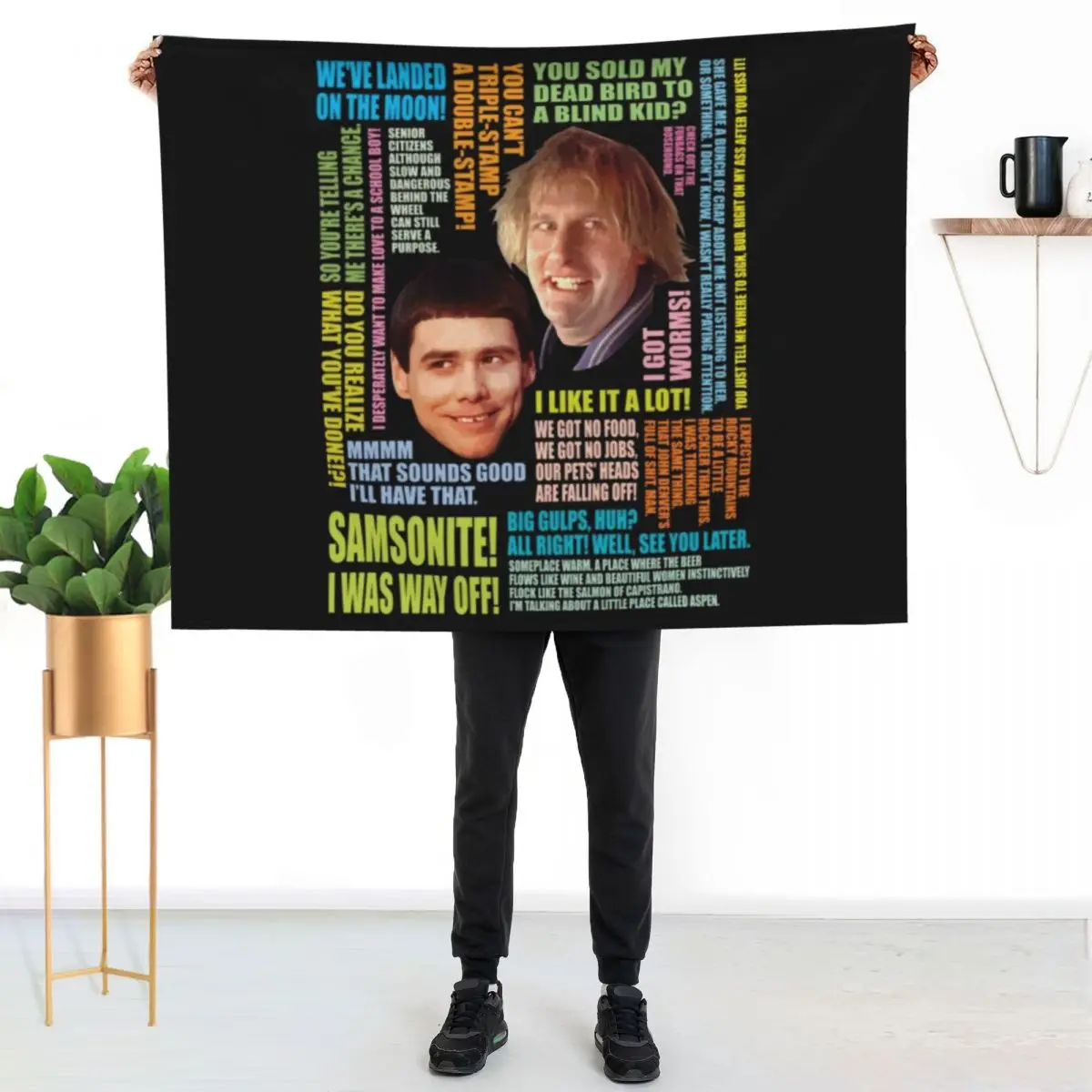 Dumb And Dumber T-ShirtDumb and Dumber Quotes Throw Blanket bed plaid for babies Moving Luxury St Polar Tourist Blankets