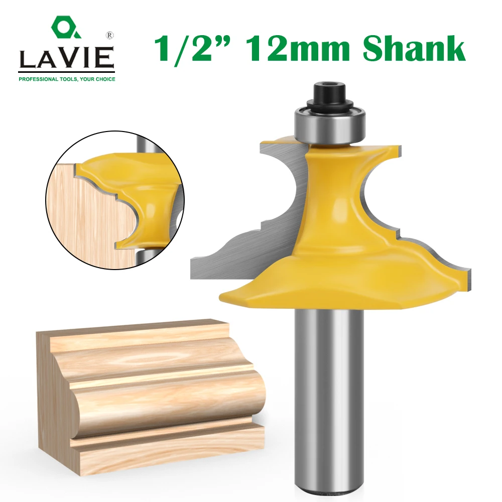 

LAVIE 1pc 12mm 1/2" Shank Beading Router Bit Pedestal Base & Small Furniture Molding Bit Line For Woodworking Tool MC03120