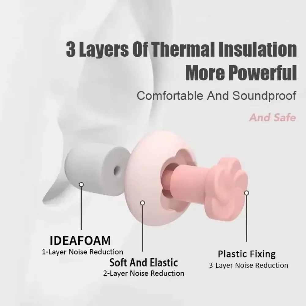 قابلة لإعادة الاستخدام إلغاء الضوضاء سدادات عازلة للصوت لينة سيليكون عزل الصوت سدادات كتم رغوة الذاكرة سماع سدادات الأذن الآمنة