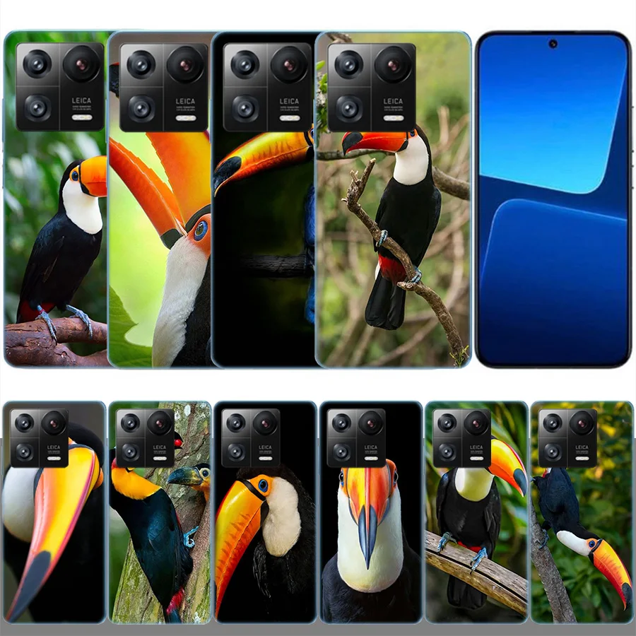 Tropical Toucan Clear Luxury For Xiaomi Poco X5 X6 Pro X4 F4 GT X3 F6 F5 F3 F2 F1 M5 M4 M3 Mi Note 10 CC9 Pro Phone Cover Case