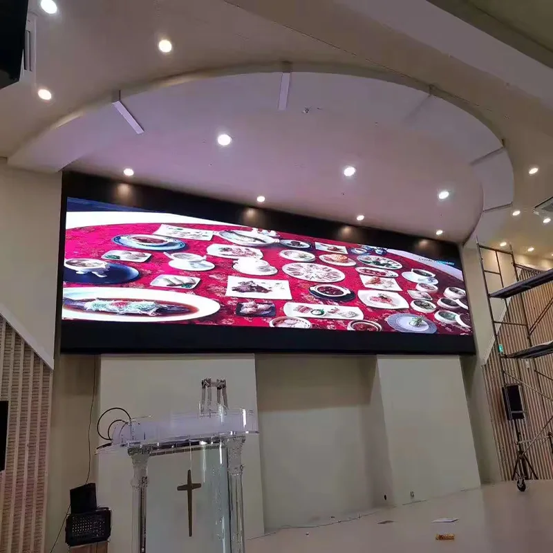 Church LED Screen Indoor P2.5 P3 P3.91 Full Color HD Video Wall Panel High Refresh Rate For Church Stage Worship Backdrop