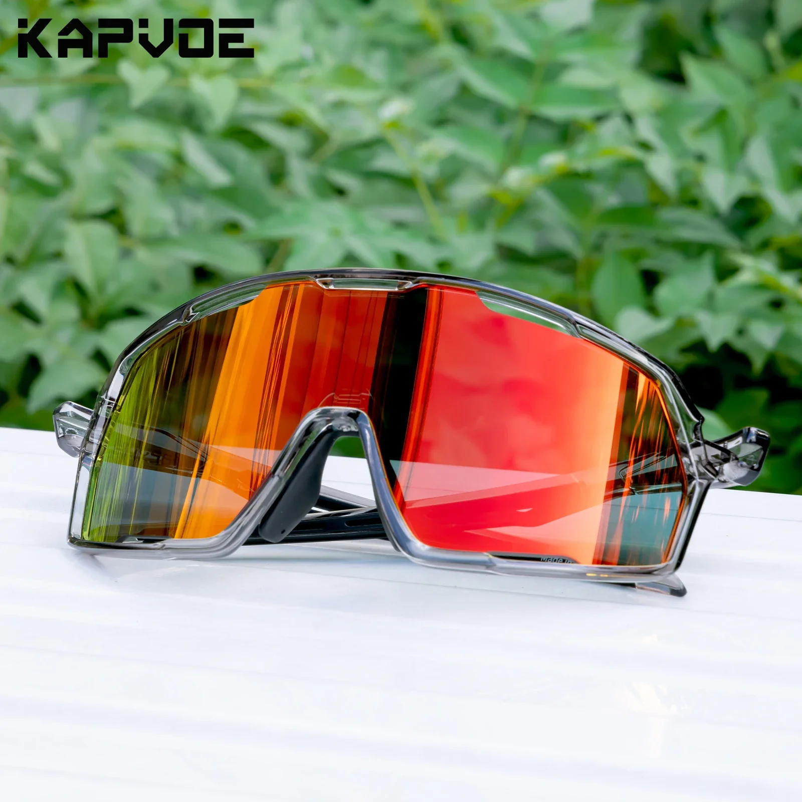 Kapvoe Neue Sonnenbrille für Herren Sport UV400 Fahrradbrille MTB Mountainbike Fahrradbrille Damen Schutzbrille Straßen-Speedskating – Detail 3