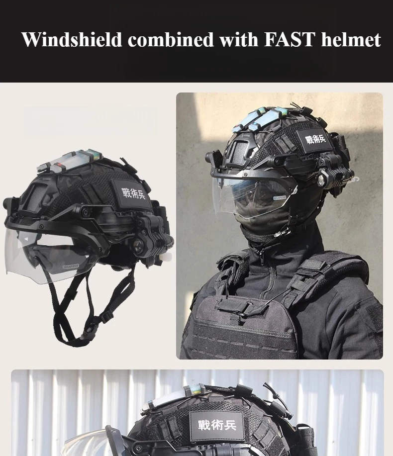 OP Goggles, FAST Helmet Rail, Tactical Wind Goggles, Adjustable Front Riot-proof Water-shielding Bullet-resistant Lenses