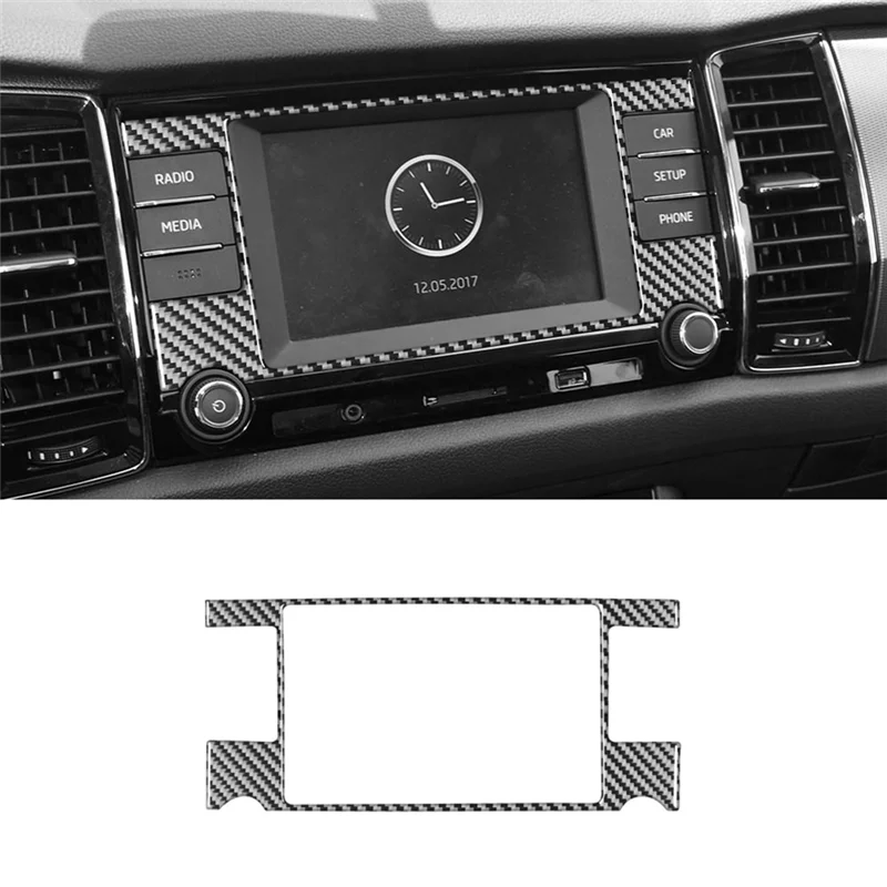 Console Control Navigation Panel Trim Sticker Carbon Fiber for 2017-2021 Accessories