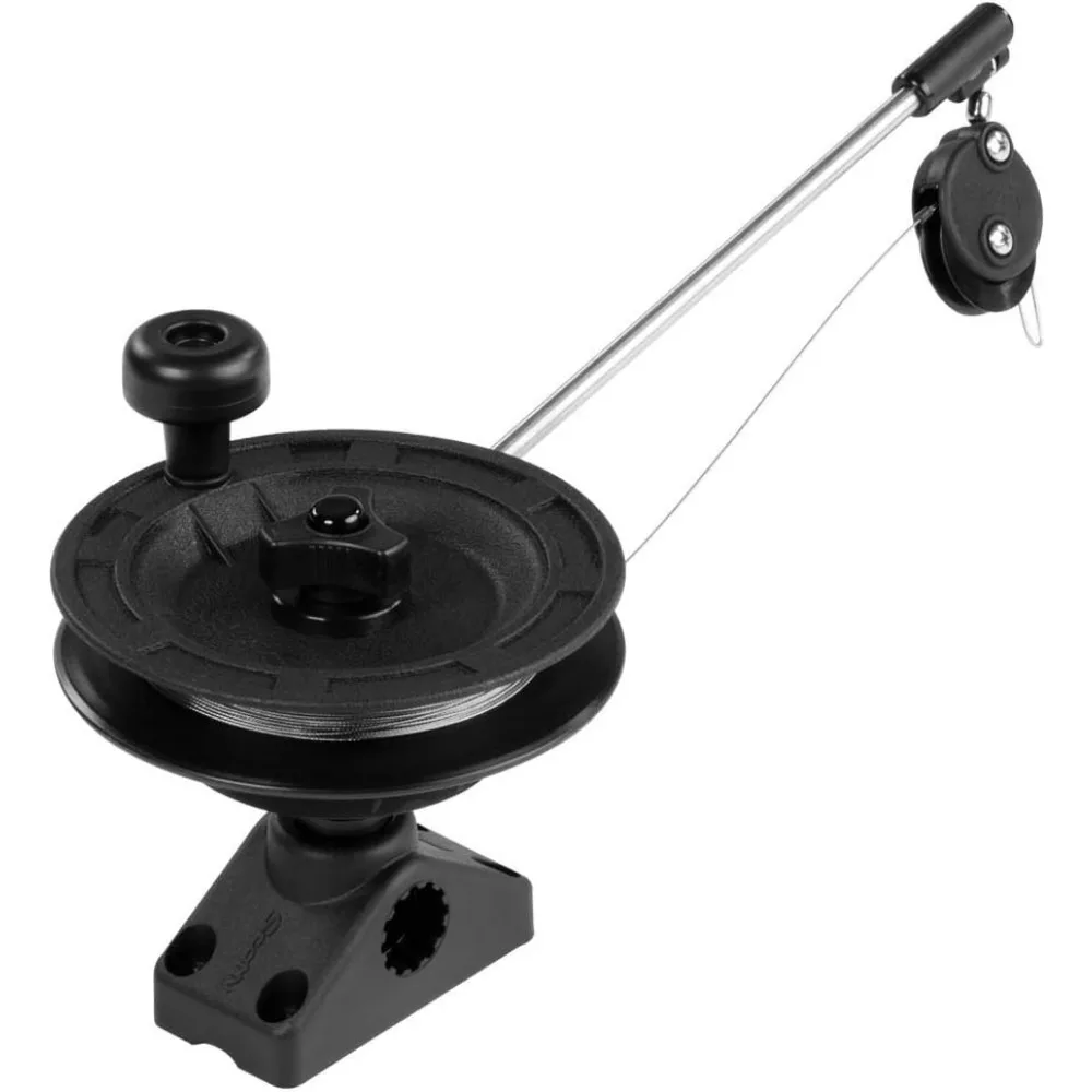 Downrigger manual preto, Post Mount, Laketroller pequeno, Display embalado, # 1073DP