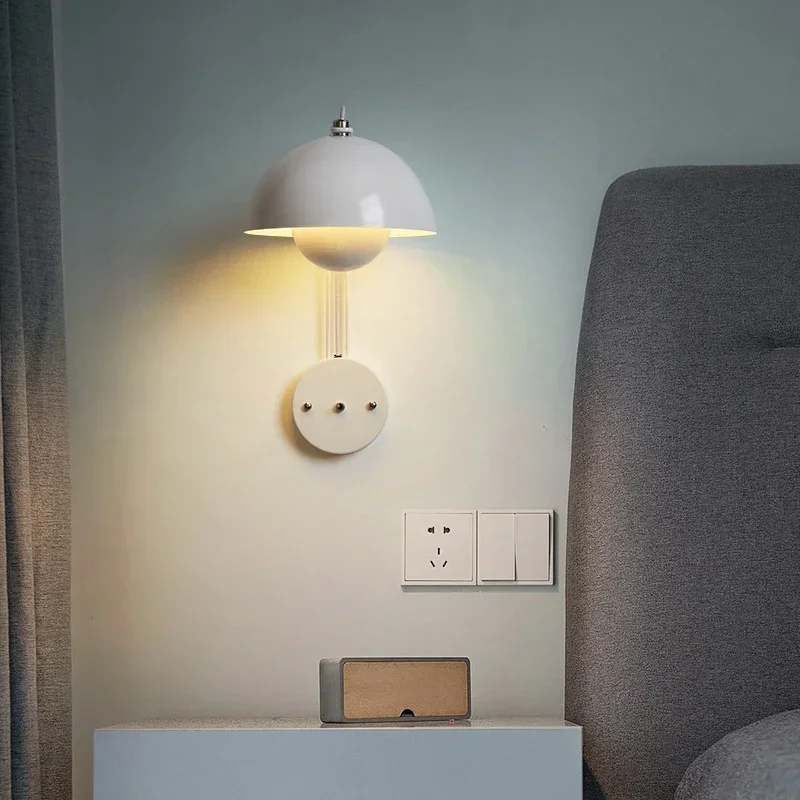 Nordic LED Bud Wall Lamp Minimalist Multicolor Iron Wall Sconce for Study Living Room Bedroom Bedside Home Decor Lights Fixtures image 4