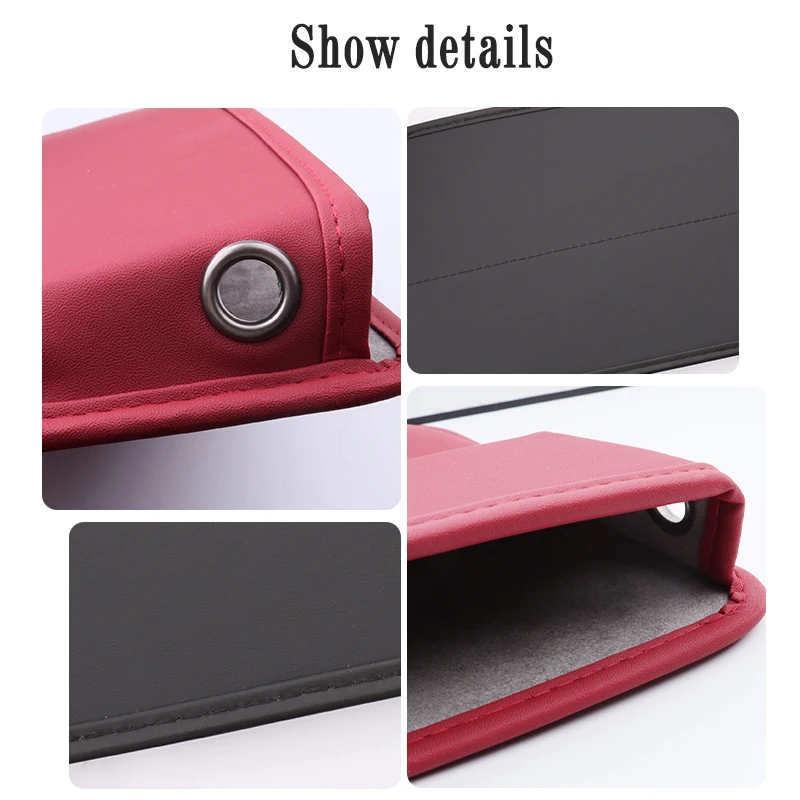 PU Leather Car Seat Gap Organizer Auto Front Seat Side Bag for Mitsubishi ASX Logo Car Crevice Storage Box Interior Accessories