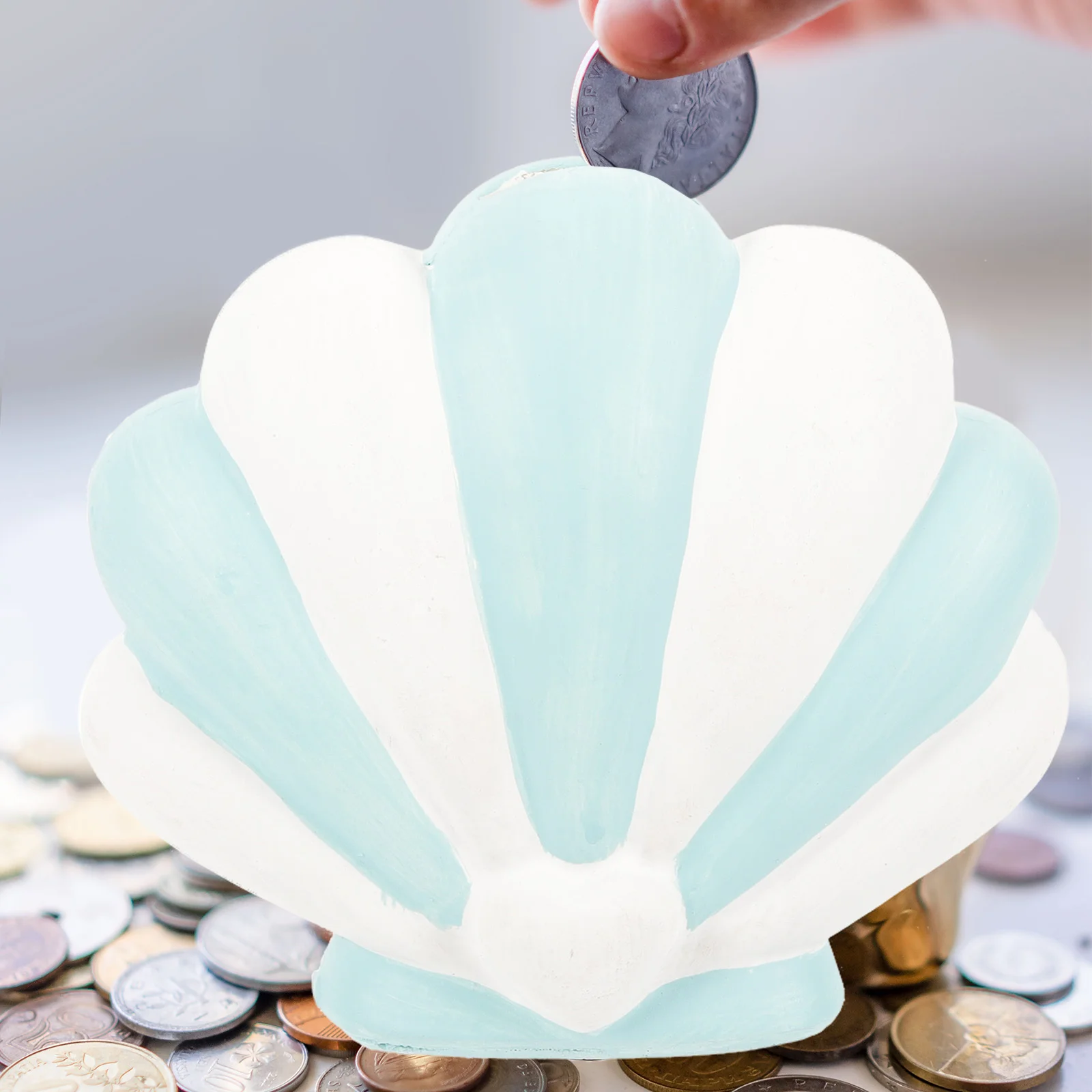 

Money Bank for Toddlers Shell Piggy Ornament Personalized The Mediterranean Boys