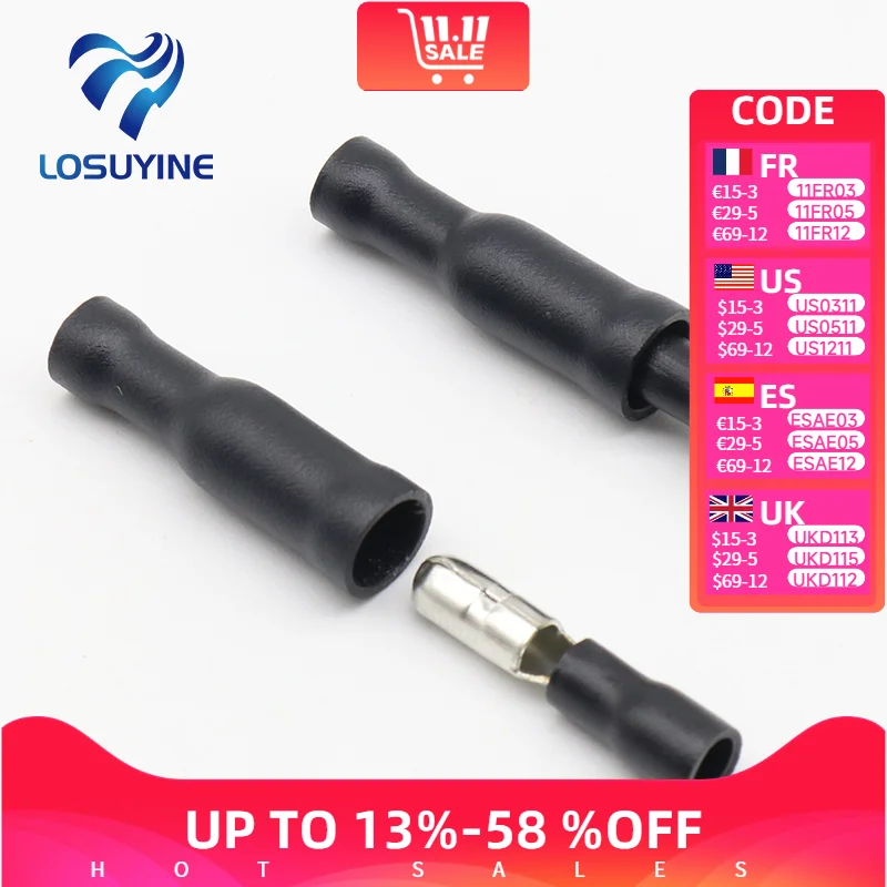 

Горячие 50-кратные черные мужские и женские обжимные клеммы для разъема пули