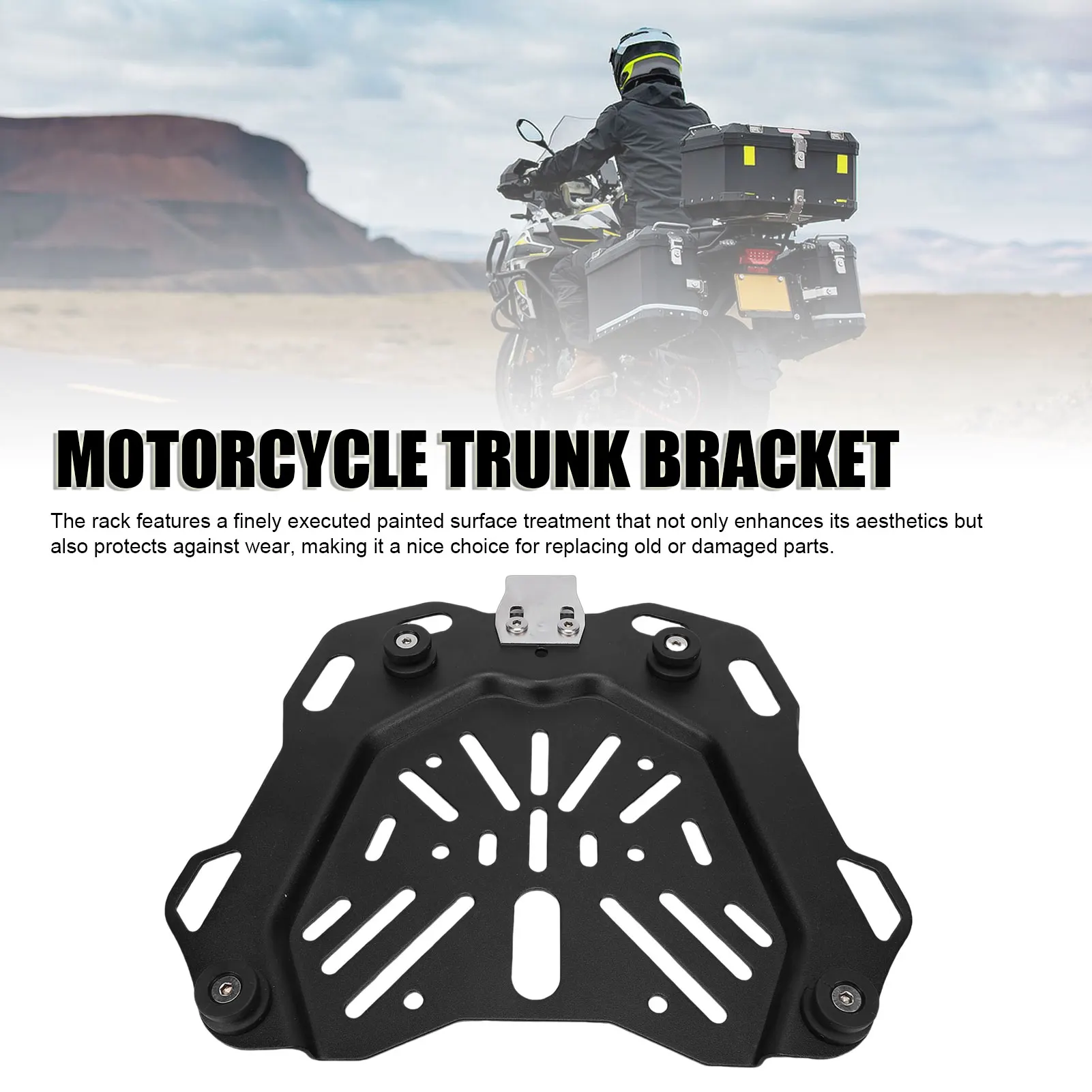 Motorcycle Rear Tail Box Base Plate Carbon Steel Universal Motorcycle Top Case Mounting Plate for 45L Trunk