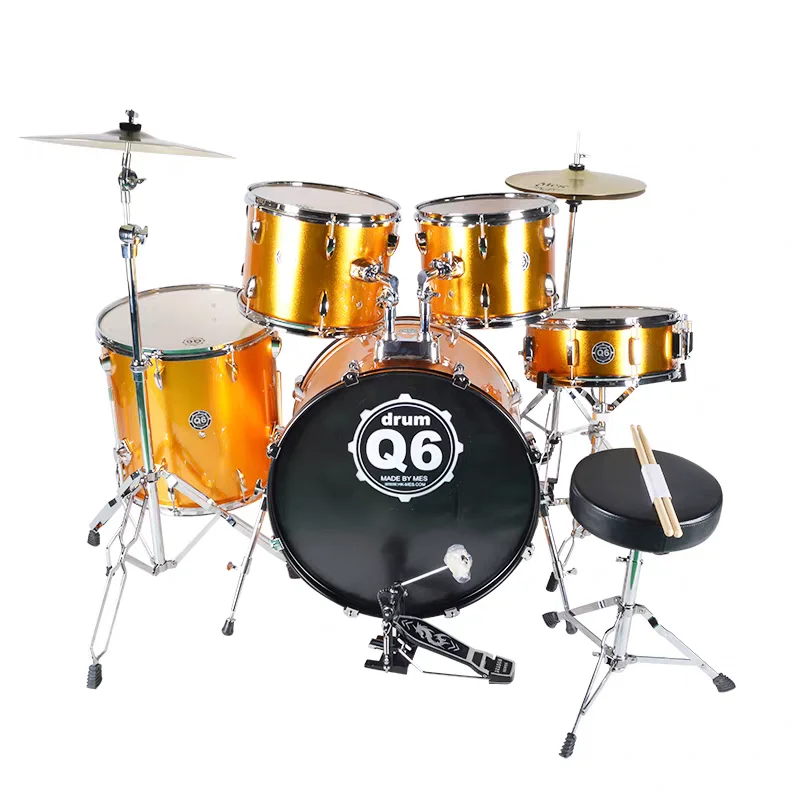 Drum Set Q6 Drum Set for Adults and Children Beginners Jazz Drum 5 Drums 2 Cymbals