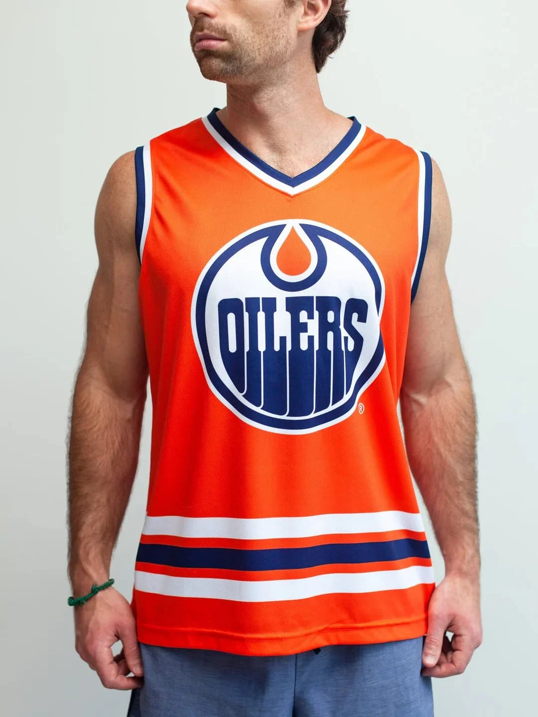 Edmonton Oilers Circular Drop Sleeveless Hockey Jersey Mens Tank Top Ice Hockey Fan Summer Sports Sleeveless Tee Family Matching