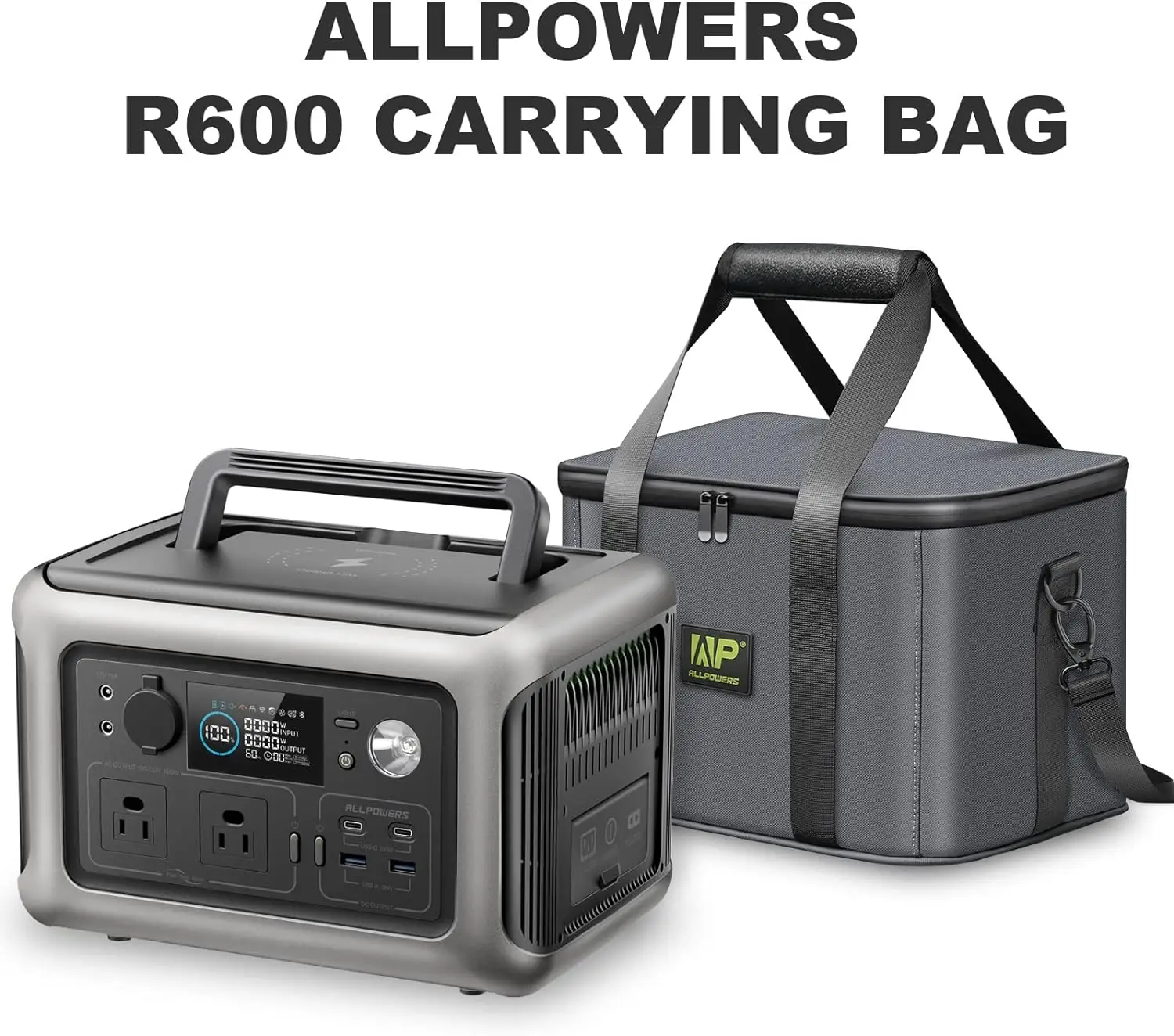 ALLPOWERS Portable Carry Bag for R600 ,S300, Explorer 240, EB3A Portable Powerstation, Battery Case with Waterproof Compartment