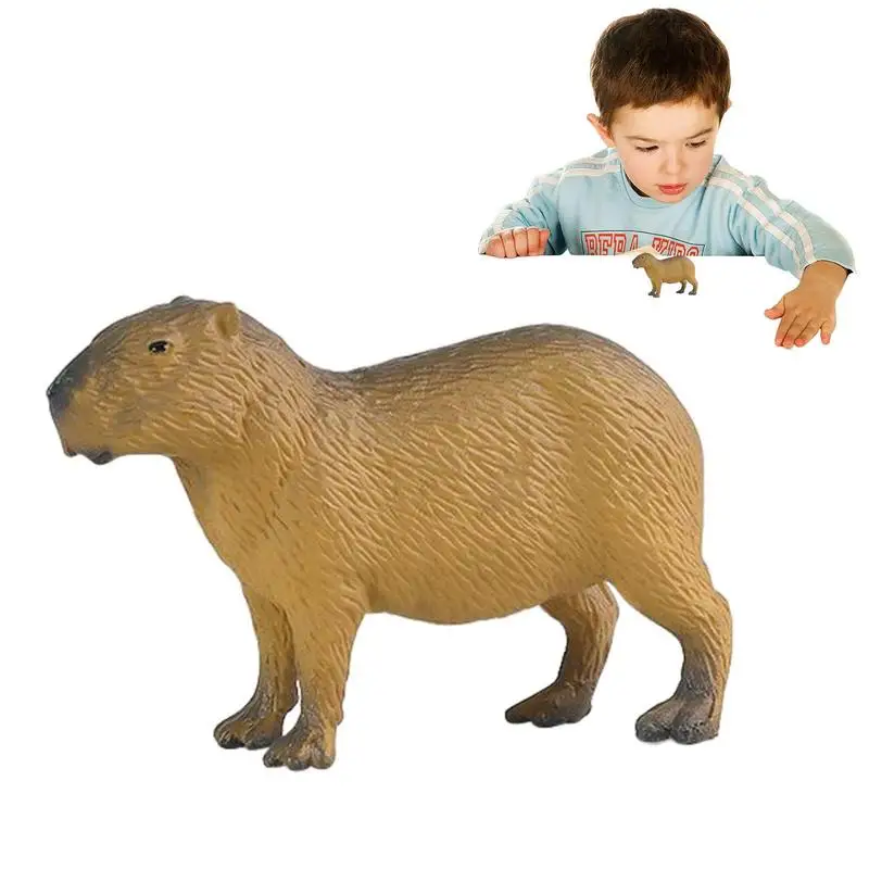 Capybara Model Cartoon Sitting/Standing Capybara Toy Figure Realistic Woodland Capybara Animal Learning Toys Party Favors For Bo