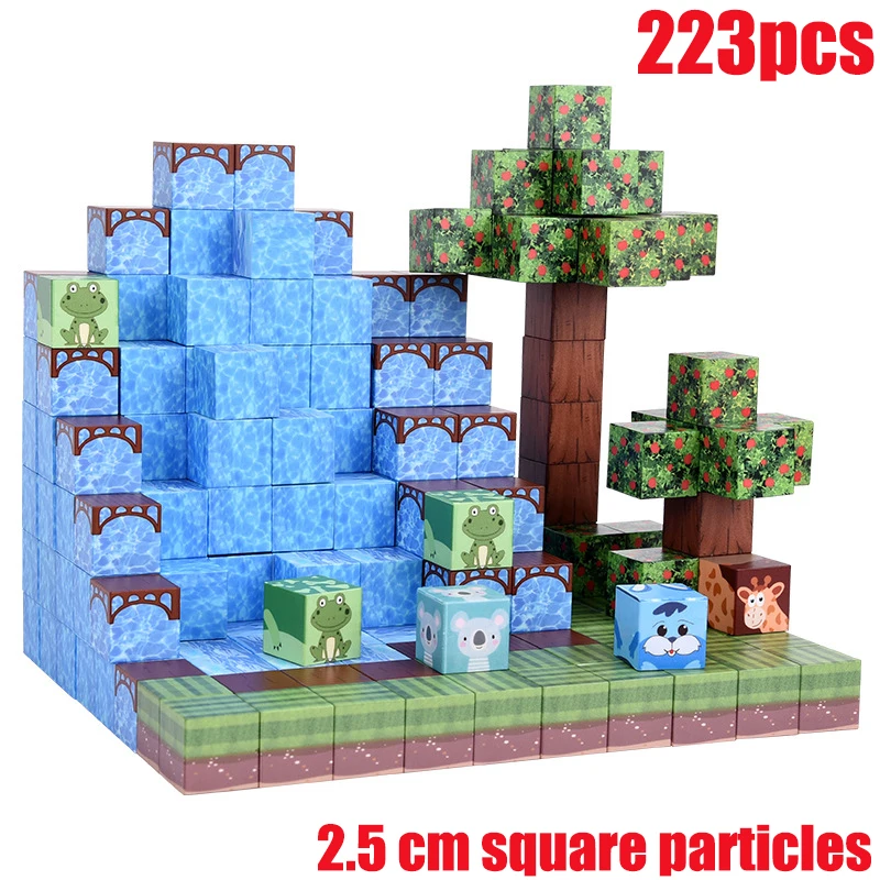 2,5 cm große magnetische Bausteine für Minecraft, magnetische Würfel, ein Weltspiel für Kinder, speziell für 3-jährige Kinder entwickelt
