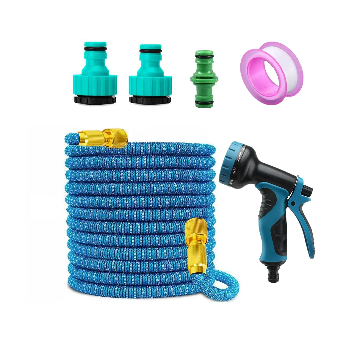 Expandable Magic Garden Hose Set, 10 Spray Modes Water Gun, Quick Connectors, 25ft-100ft Optional, for Car Wash & Watering