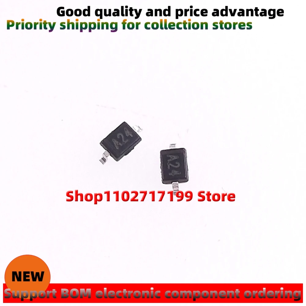 100pcs/LOT  DESD1LIN2WSQ-7 silkscreen :A24 SOD-323 New ESD/TVS electrostatic protection diode