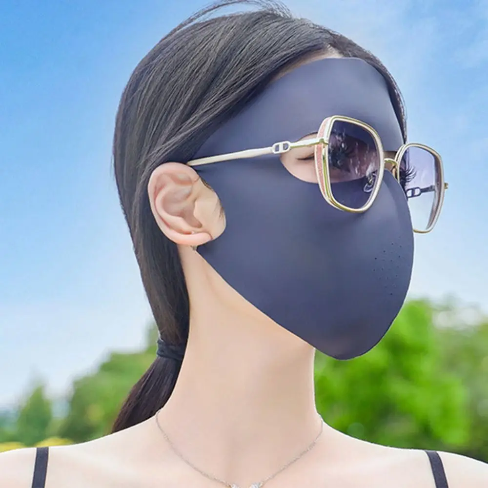 Lightweight Full-Face UV Face Mask Nylon Reusable Ice Silk Face Cover Thin Cover Breathable Fishing Face Mask Outdoor