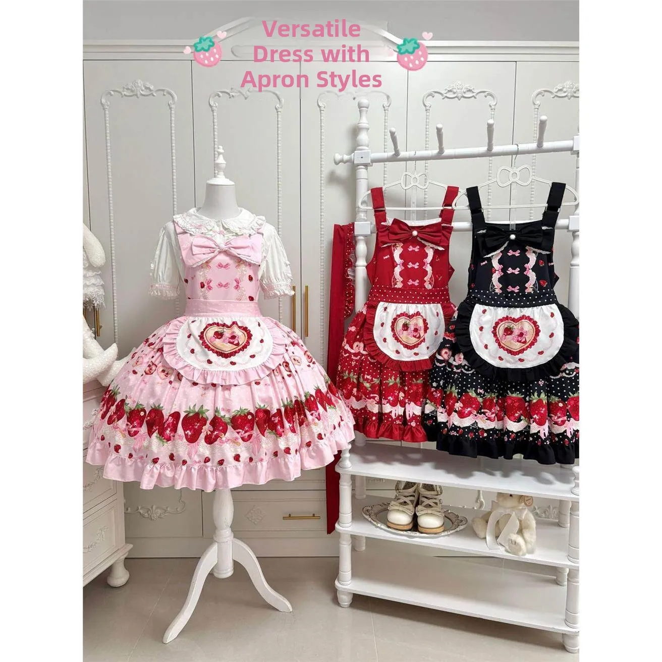 Strawberry Prelude Original Princess Lolita Sweet Series Handle Pattern Print Hanfu Women's Clothing Autumn Season Fashion