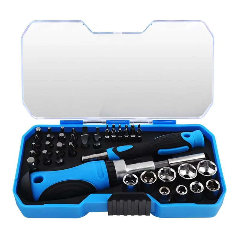 

A53Q-44-Piece Ratchet Screwdriver Bit Sleeve Set Portable Maintenance Tools Are Suitable For Families, Garages And Bicycles Part