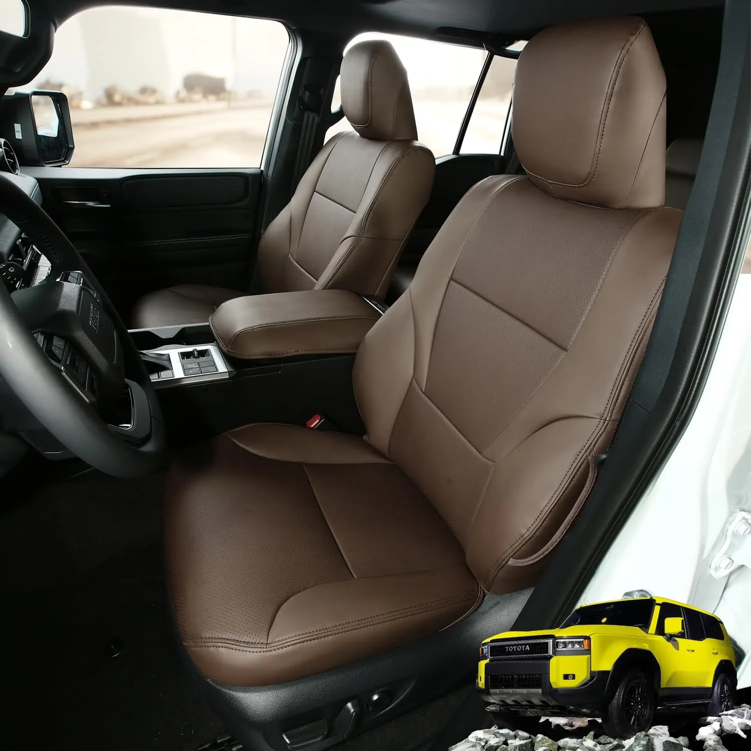 

Customized Full Set Car Seat Covers For 2024 Present For Toyota Land Cruiser 100 5-Seater All Inclusive Vehicle Seat Protectors